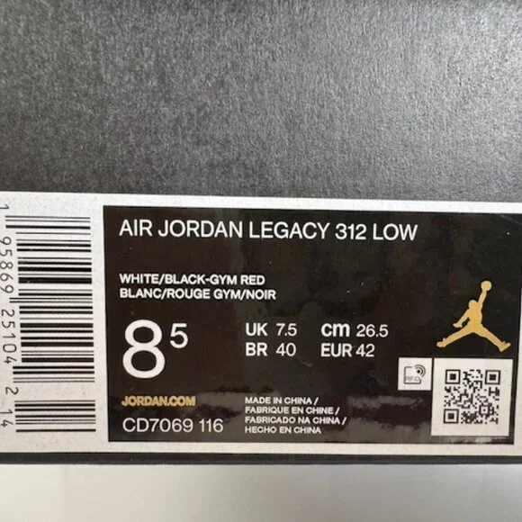 Jordan Legacy 312 Low 'Chicago Red' Like New Men Size 8.5 - Picture 14 of 16